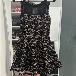 Elegant Black and Pink Lace Kids Dress